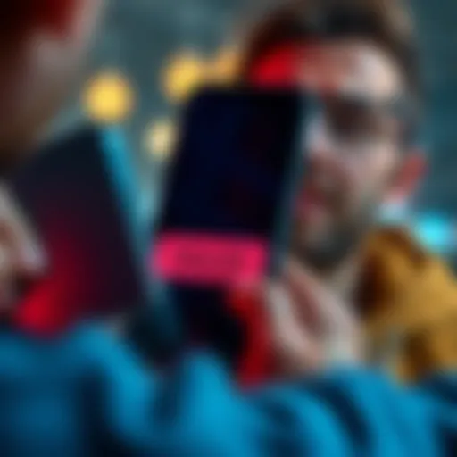 A close-up of a smartphone showing a failed transaction message on the Banxa platform while a person looks frustrated, indicating issues with purchasing.