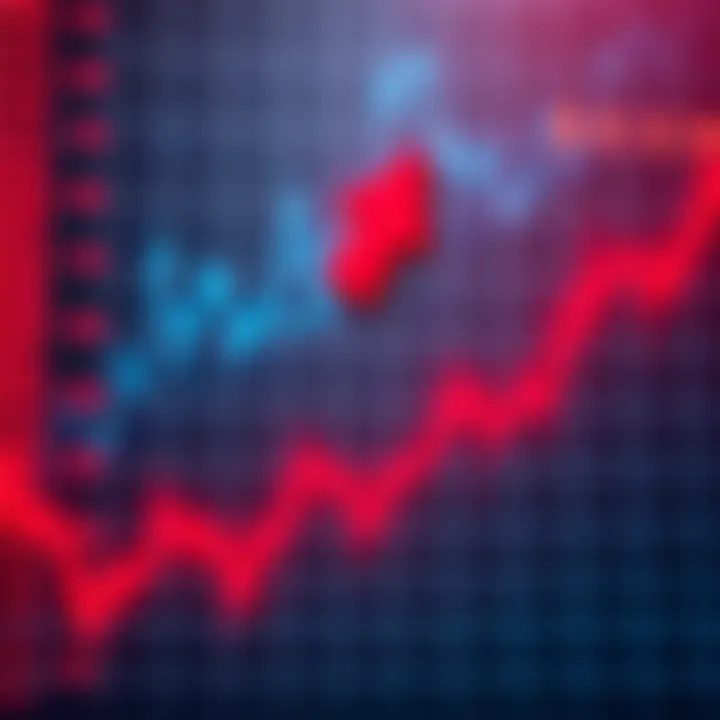 Financial Market Downward Trend Chart showing a sharp decline in financial market indices with a red downward arrow