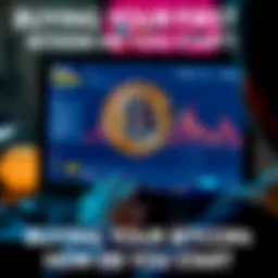 A person buying bitcoin on a computer, showing a cryptocurrency platform on the screen.