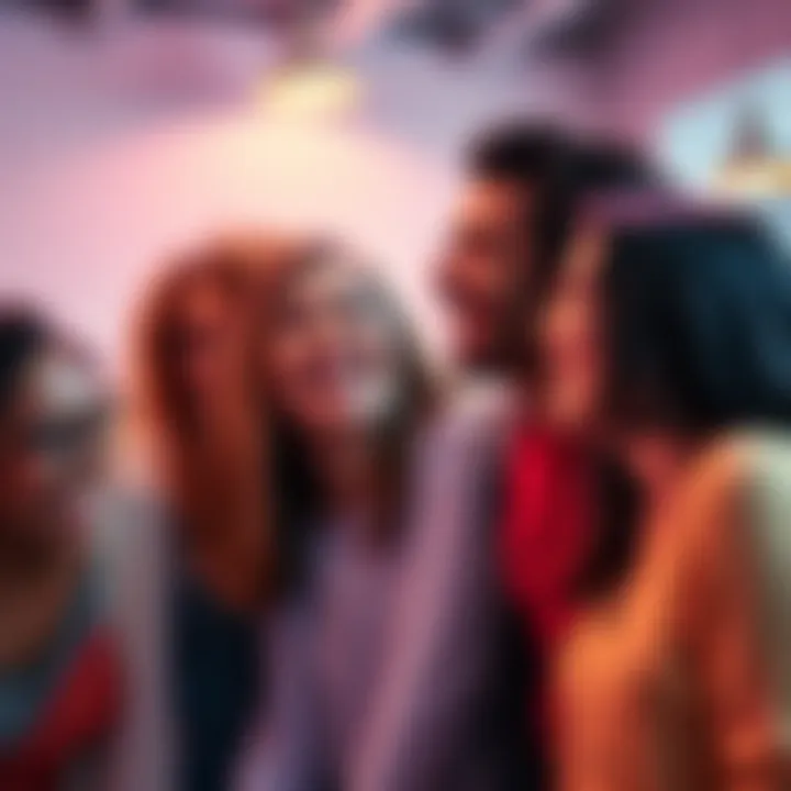 A group of friends sharing a laugh, showing the joy of a simple word that brings them together.