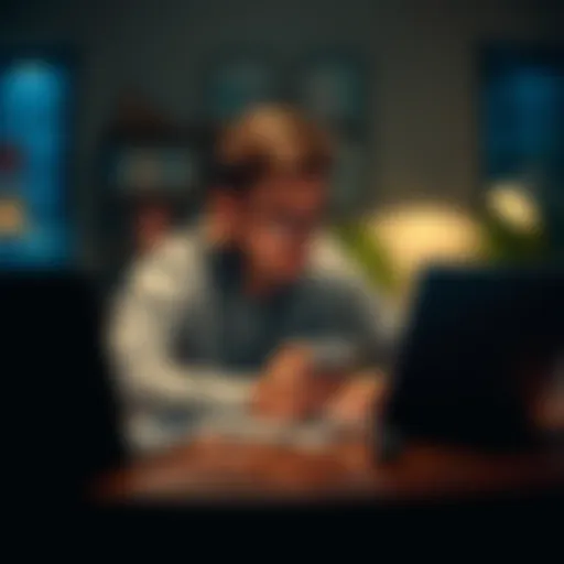 A person sitting at a desk looking frustrated while trying to reset their 2FA on a laptop after losing their phone.