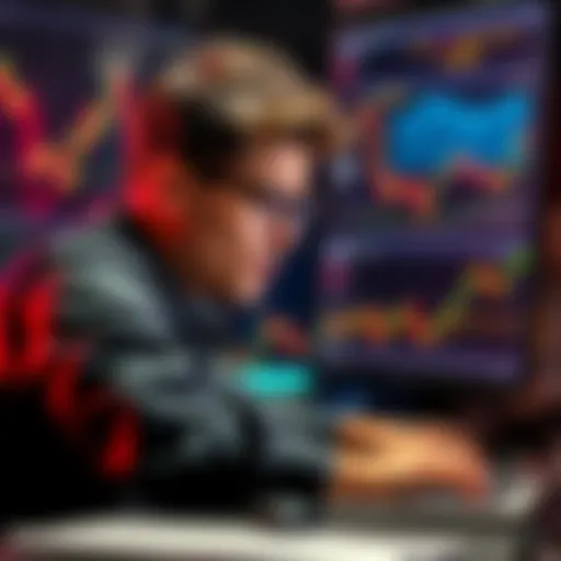 A person showing frustration while analyzing charts on a computer screen, symbolizing challenges in buying POL for gas fees