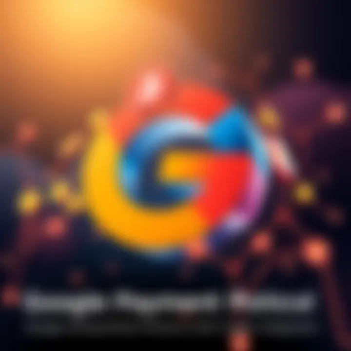 Illustration of Google logo with cryptocurrency icons symbolizing new payment methods
