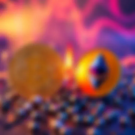 Graphic showing HBAR logo competing with Bitcoin and Ethereum logos, symbolizing the debate over cryptocurrency preferences among institutions.