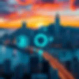 Visual of Hong Kong skyline with digital currency symbols and Chainlink logo