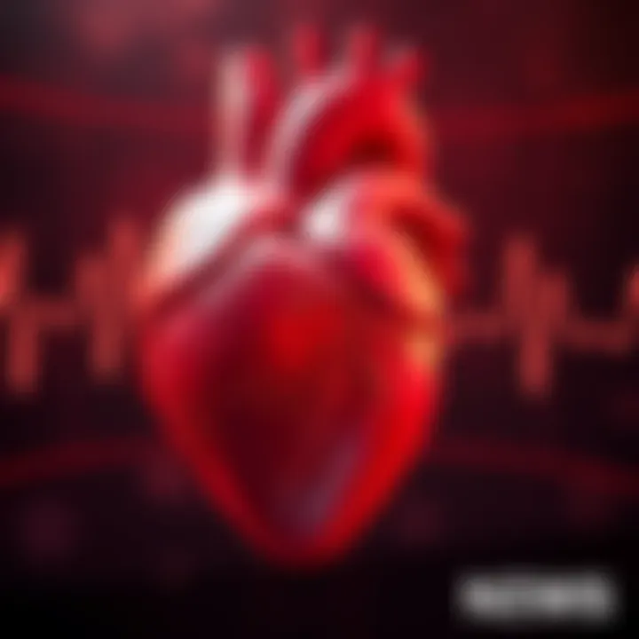 A close-up view of a beating heart with rhythmic pulses visible, representing the essence of life and emotions.