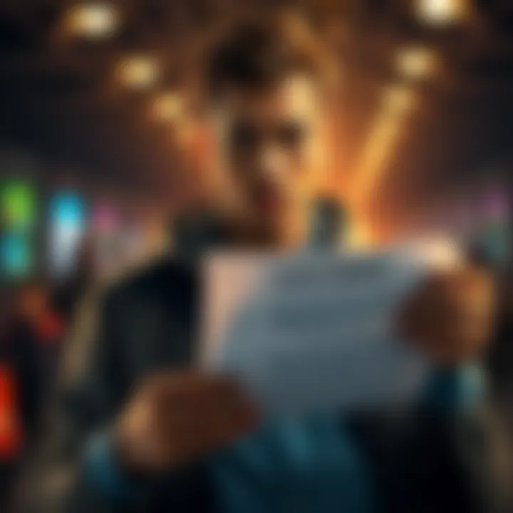 A person holding a list with financial goals, looking determined and focused.