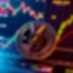 A digital representation of the Kendu Inu token with vibrant colors and a sleek design, set against a backdrop of cryptocurrency market charts