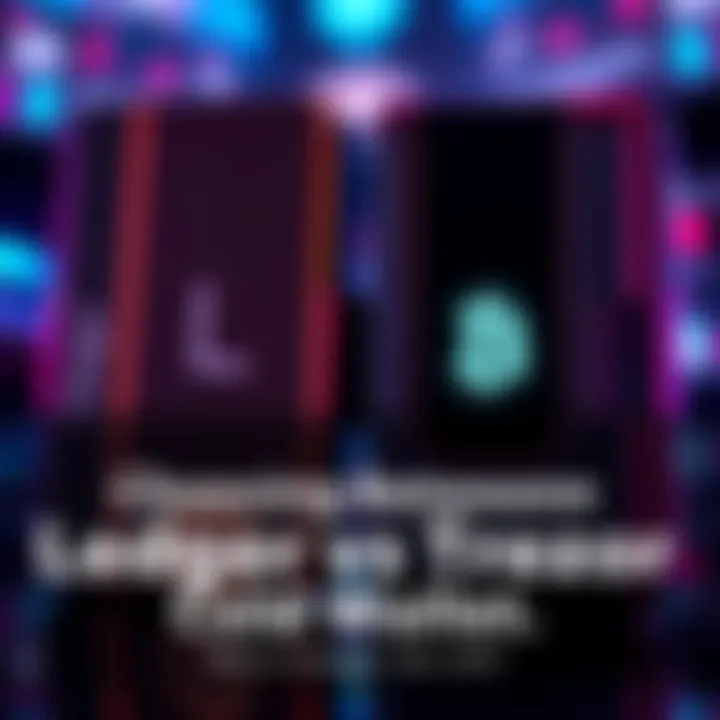 A close-up view of Ledger and Trezor cold wallets showing their designs and features
