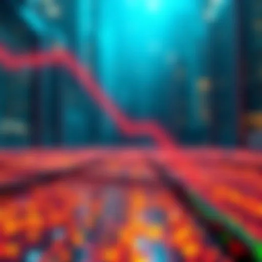Visual representation of a decline in mainnet nodes with downward arrows and a network graphic