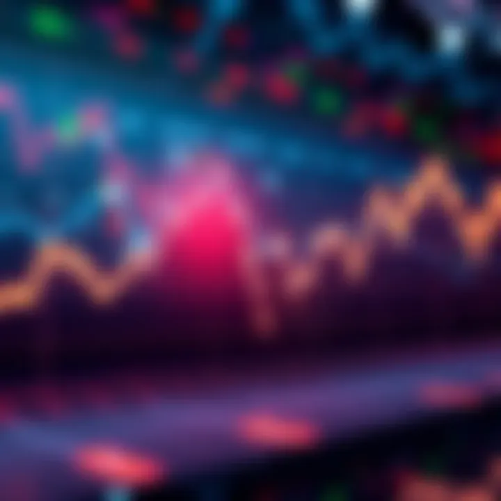 A graph showing a sharp increase in market prices with upward trends and fluctuating lines, symbolizing economic changes.