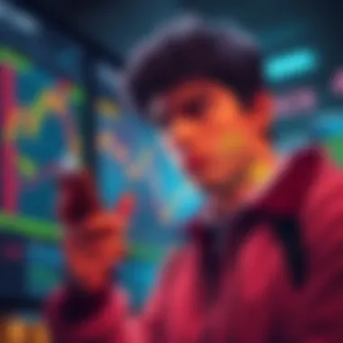 A person looking worried while checking their investment app, showing falling meme coin values on the screen