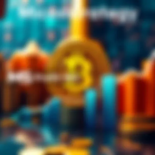 Microstrategy logo with a visual representation of Bitcoin profits and a graph showing a 52.79% increase.