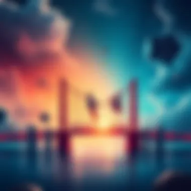 ONE Blockchain Potential Illustration of blockchain technology representing low fees and fast transactions with a broken bridge symbolizing past hacks.