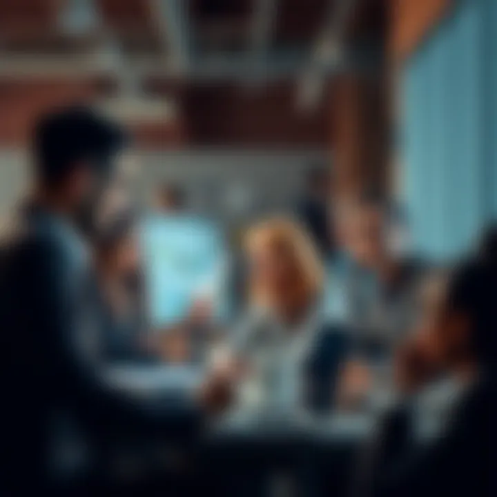 A group of diverse professionals discussing Bitcoin in an office setting, highlighting everyday contributions to cryptocurrency.