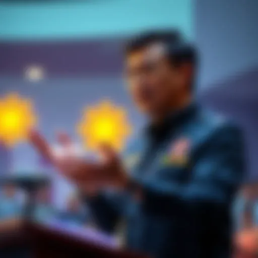 A government official presenting new cryptocurrency regulations in the Philippines