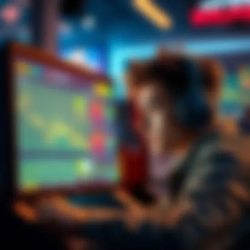 A frustrated player looking at their computer screen, showing losses in a gaming platform