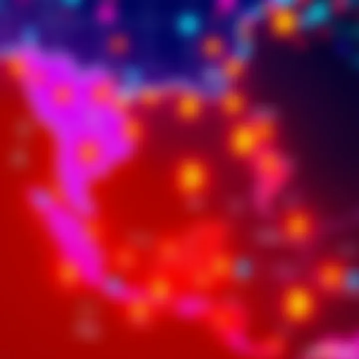 Polygon's Growth in Crypto A colorful map highlighting Southeast Asia and Latin America with cryptocurrency symbols, showcasing Polygon's influence.