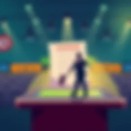 Illustration of a betting platform showing a legal document and a silhouette of a politician, symbolizing the bet on Zelenskyy's lawsuit.