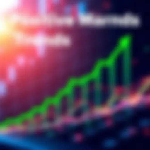A graph showing an upward trend in the stock market with green arrows indicating growth and optimism.