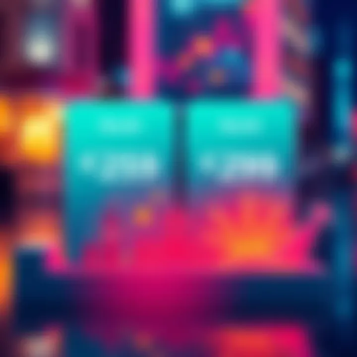Comparative visual of Revolut's free and paid plans featuring currency exchange icons and travel-related imagery