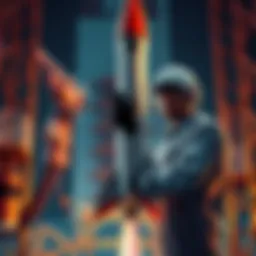 A technician holding the wrong rocket during launch preparations, showcasing the potential for errors in aerospace projects.