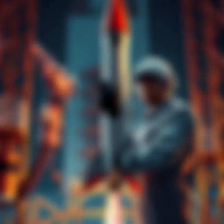 A technician holding the wrong rocket during launch preparations, showcasing the potential for errors in aerospace projects.