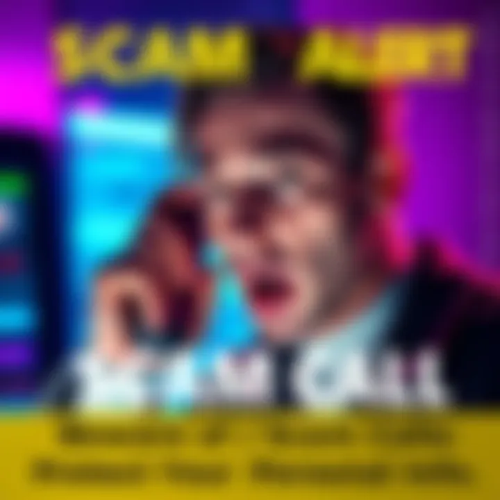 A person looking shocked while holding a phone to their ear, showing concern over a scam call warning about a profile change.