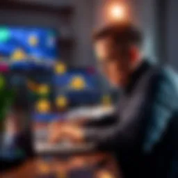 A person looking at various Bitcoin wallet options on a laptop, considering safety for a $5,000 investment.