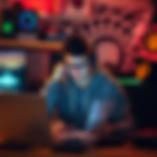 A young man surrounded by gaming equipment looks stressed while checking bills on his laptop, symbolizing the struggles of financial instability after leaving his job.