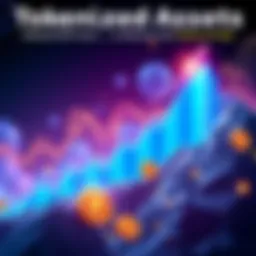 Illustration showing the surge of tokenized assets value on Ethereum, highlighting a graph with an upward trend, symbolizing strong market confidence.