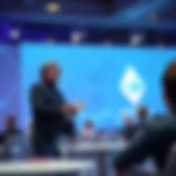 Tom Lee sharing insights on Ethereum's growth potential in a conference setting