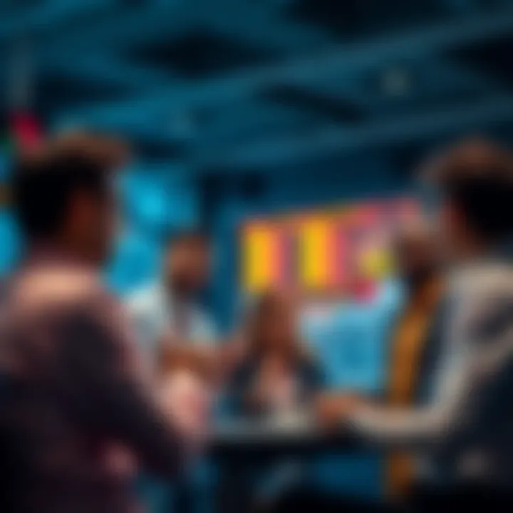 People engaging in a discussion about trading strategies and market insights