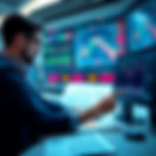 A trader reviewing charts and graphs while reflecting on past trading decisions and seeking new insights.
