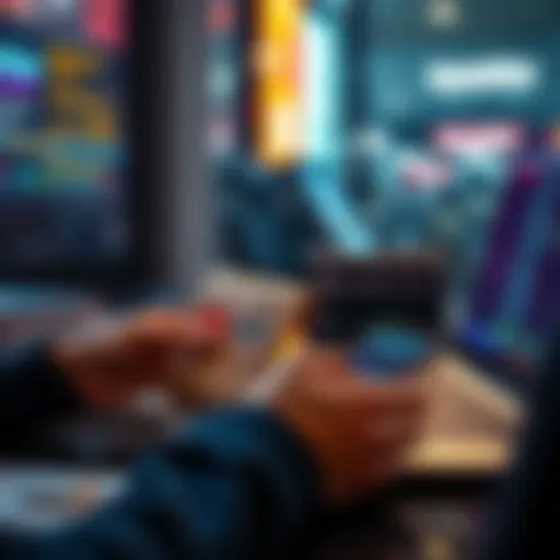 A person using a digital wallet to transfer NFTs back to an old GameStop wallet with a laptop and smartphone