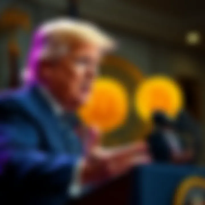 President Trump discussing a potential tax exemption for Bitcoin holders at a press conference