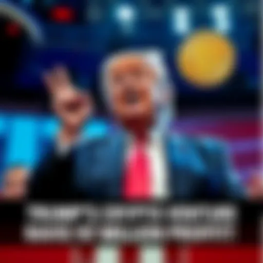 Donald Trump celebrating his $57 million profit from a crypto investment
