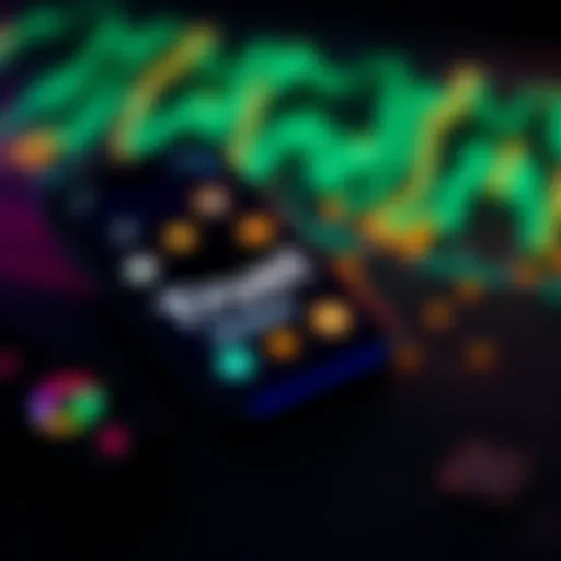 A smartphone displaying the Trust Wallet app with digital currency icons.