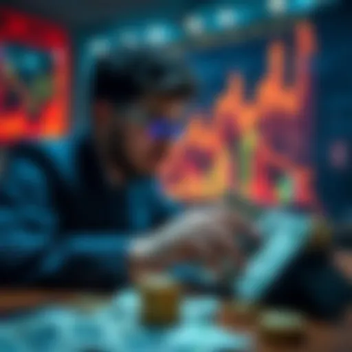 A person analyzing cryptocurrency data with Turkish lira notes on a table, symbolizing new crypto transfer regulations in Turkey.