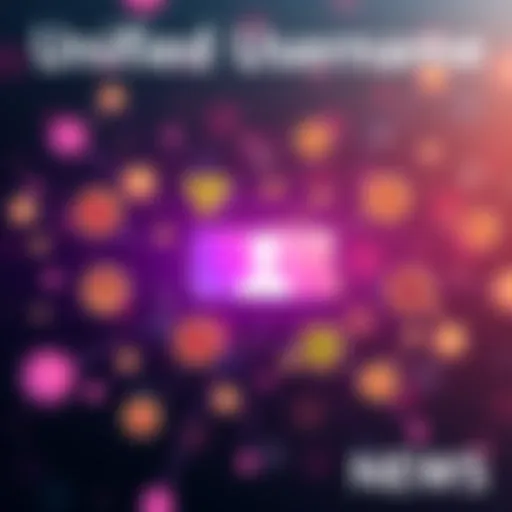 Illustration of a single username connecting multiple blockchain icons representing different chains.
