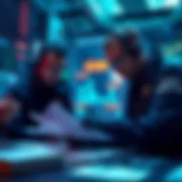 Agents from the US Secret Service examining documents and digital assets related to a $400 million cryptocurrency scam.