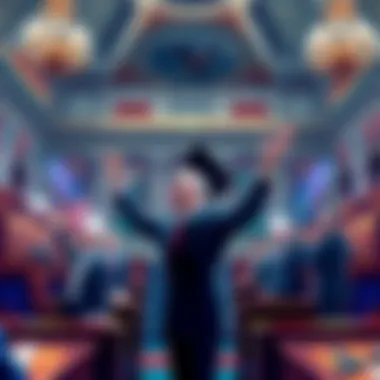 Senators celebrating the passage of the stablecoin bill in a legislative chamber