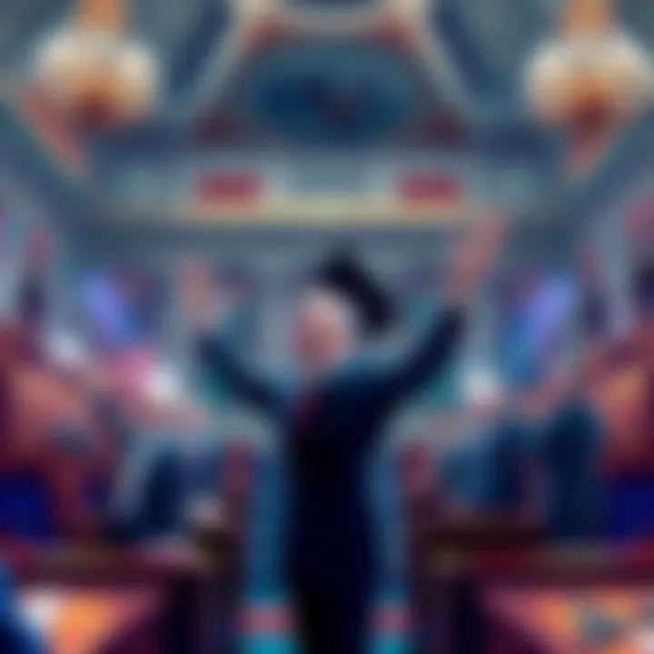 Senators celebrating the passage of the stablecoin bill in a legislative chamber