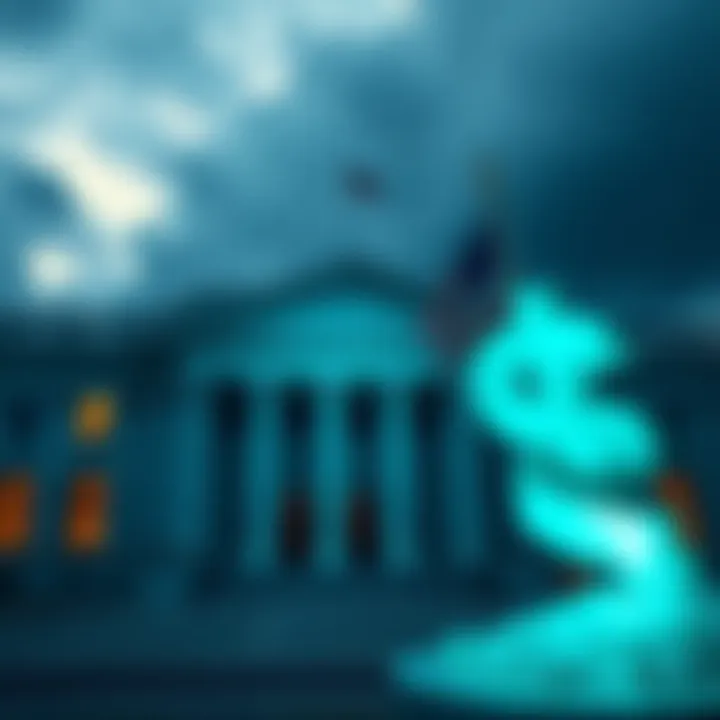 US Treasury building with Tornado Cash logo and American flag, symbolizing the dropped appeal