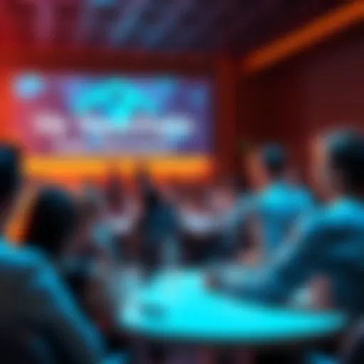 Participants engaging in a lively discussion about Vechain and blockchain technology in a community forum setting.