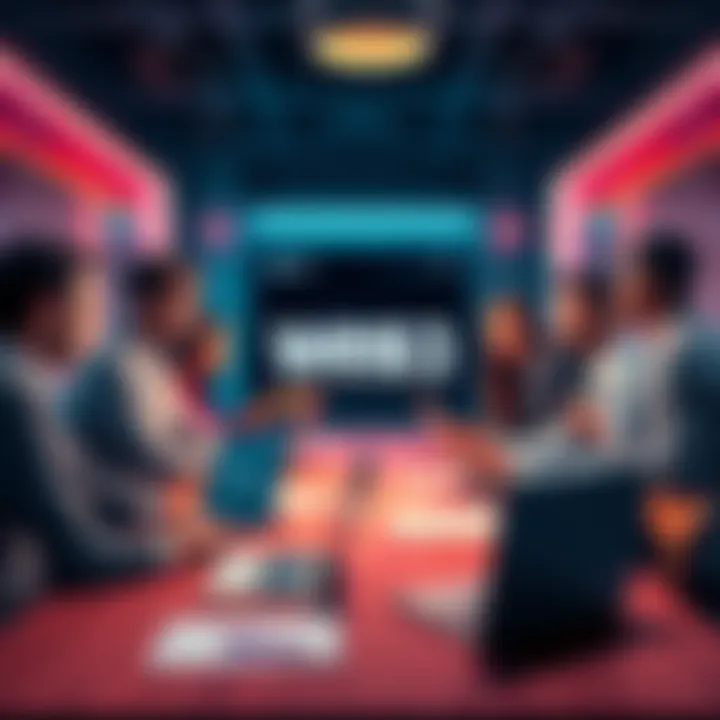 A diverse development team discussing a Web3 application and smart contracts at a table with laptops and notes.