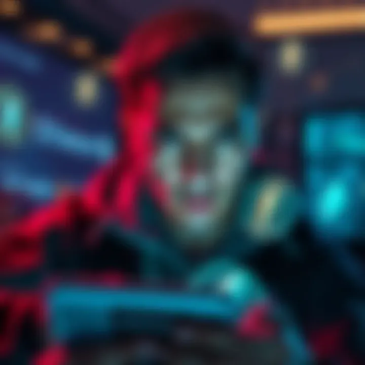 A person looking concerned while checking their device for Ethereum updates, surrounded by digital currency symbols.