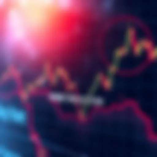 A chart showing potential decline in XRP prices with fluctuating lines and market trends
