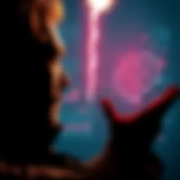 A person considering cryptocurrency options with XRP on one side and Flare on the other, showing a decision-making moment.